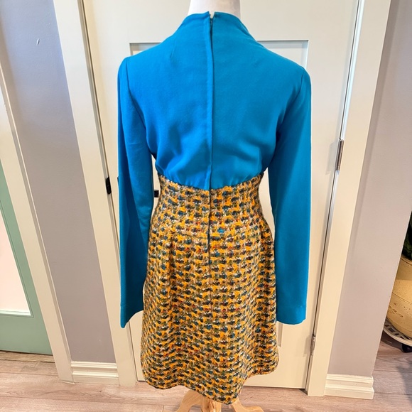Vintage 60’s TINA LESER Multi-colored Wool Tweed Midi Dress Coat Set RARE - Picture 7 of 16